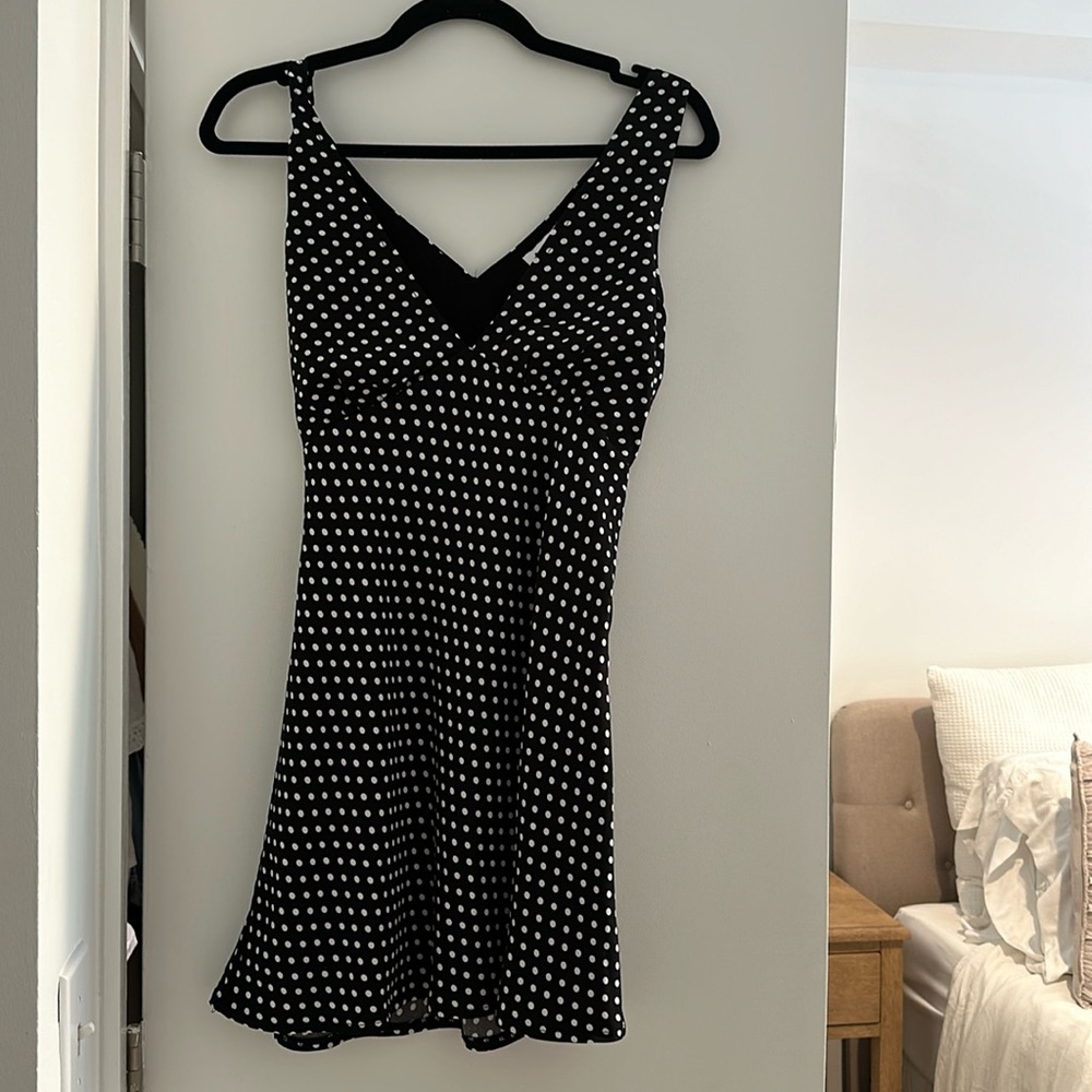 Princess Polly Nellie mini dress, black polka dot, size 6, worn once